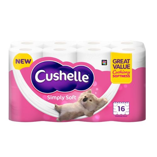 CUSHELLE SIMPLY SOFT TOILET TISSUE 16ROLL
