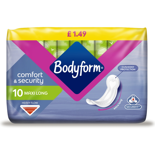 BODYFORM MAXI LONG PADS PMP £1.49 10S