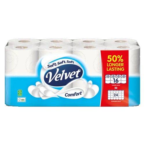 VELVET CLASSIC QUILTED 50% LONGER 16 ROLL