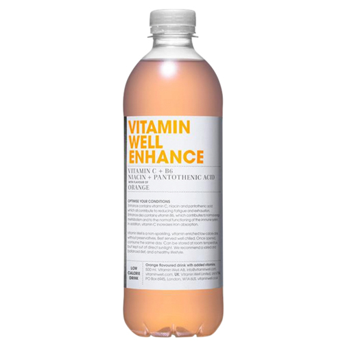 VITAMIN WELL ENHANCE VITAMIN C + B6 NIACIN + PANTOTHENIC ACID WITH FLAVOUR OF ORANGE 500ML