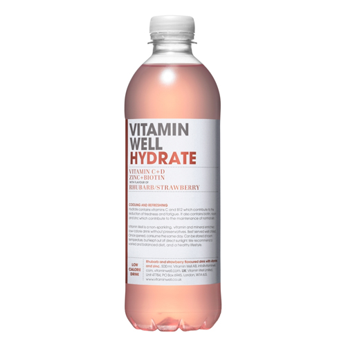 VITAMIN WELL HYDRATE WITH FLAVOUR OF RHUBARB STRAWBERRY 500ML