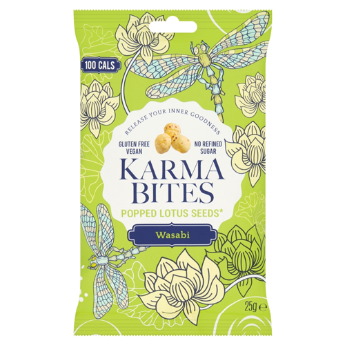 KARMA BITES POPPED LOTUS SEEDS WASABI 25G