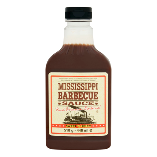 MISSISSIPPI SAUCES SWEET 'N' SPICY BARBECUE SAUCE 510G