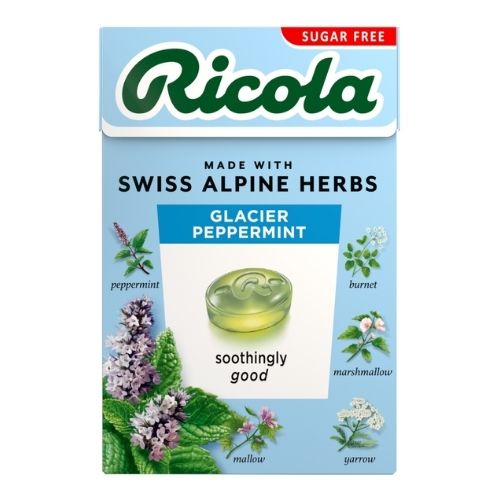 RICOLA GLACIER PEPPERMINT SUGAR FREE 20X 45G