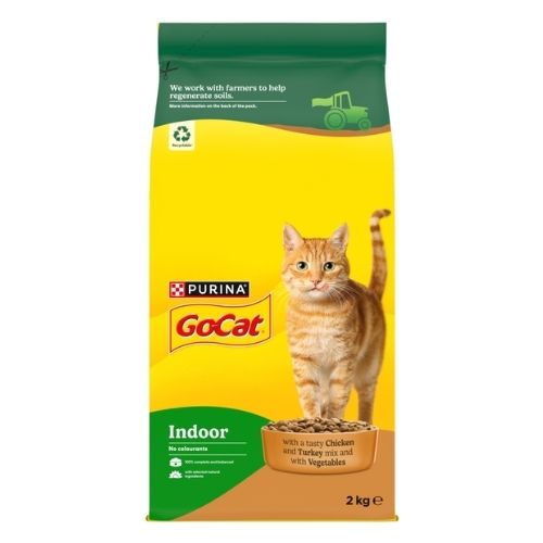 GO-CAT INDOOR WITH CHICKEN AND TURKEY MIX WITH VEGETABLES DRY CAT FOOD 2KG