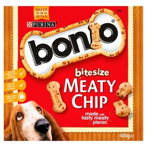 BONIO DOG BISCUIT MEATY CHIP BITESIZE 400G