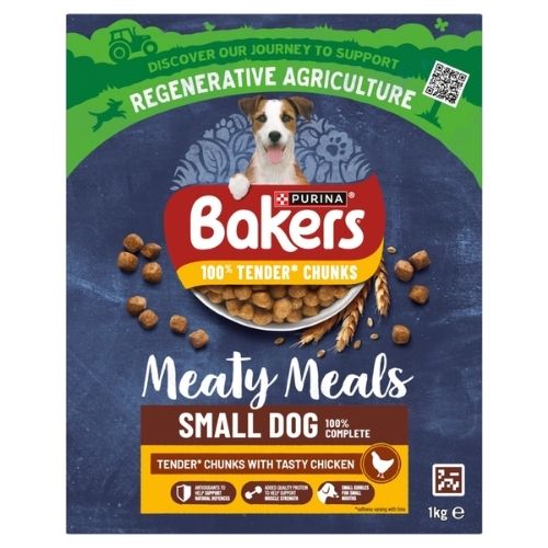 BAKERS SMALL DOG MEATY MEALS CHICKEN DRY DOG FOOD 1KG