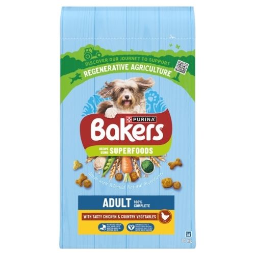 BAKERS ADULT CHICKEN WITH VEGETABLES DRY DOG FOOD 14KG