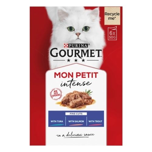 GOURMET MON PETIT FINE CUTS TUNA, SALMON & TROUT 6PK 50G