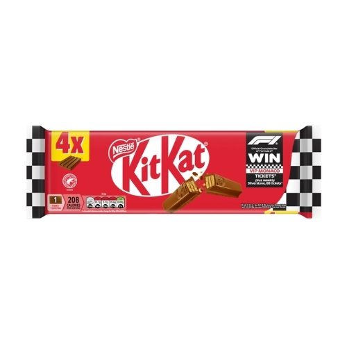 KITKAT 4 FINGER MILK CHOCOLATE BISCUIT BAR 4PK 166G