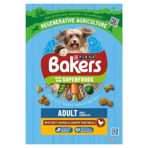 BAKERS ADULT CHICKEN WITH VEGETABLES DRY DOG FOOD 1.2KG