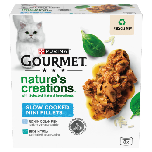 GOURMET NATURE'S CREATIONS FISH WET CAT FOOD 8PK 85G