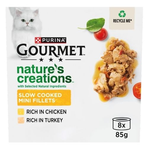 GOURMET NATURE'S CREATIONS GRAVY HEART CHICKEN WET CAT FOOD 8PK 85G