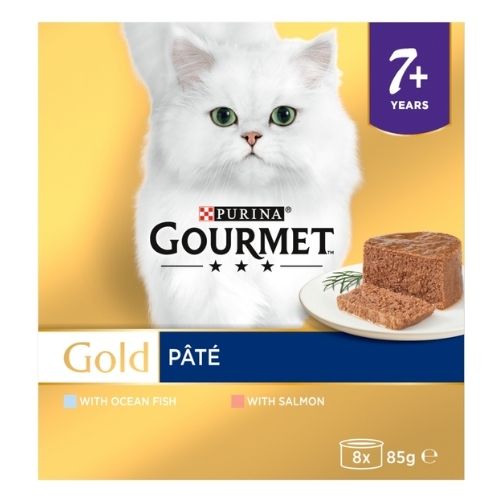 GOURMET GOLD SENIOR MOUSSE WITH SALMON 8PK 85G