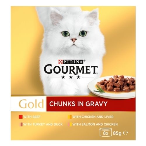GOURMET GOLD CHUNKS IN GRAVY 8PK 85G