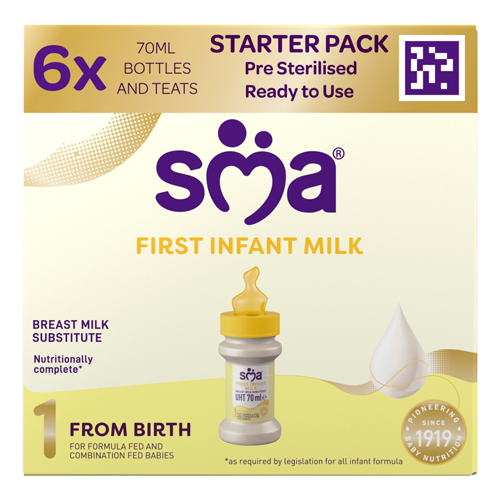 SMA PRO FIRST INFANT MILK FROM BIRTH STARTER PACK 70ML