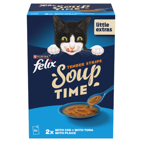 FELIX SOUP STRIPS MIXED VARIETY FISH SELECTION POUCHES 6PK 48G