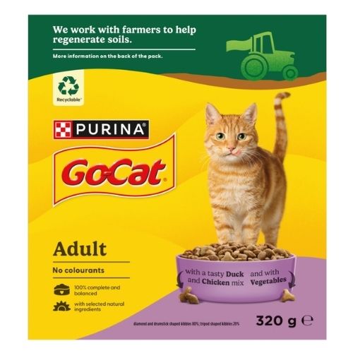 GO-CAT WITH DUCK AND CHICKEN MIX DRY CAT FOOD 320G