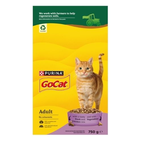GO-CAT WITH DUCK AND CHICKEN MIX DRY CAT FOOD 750G