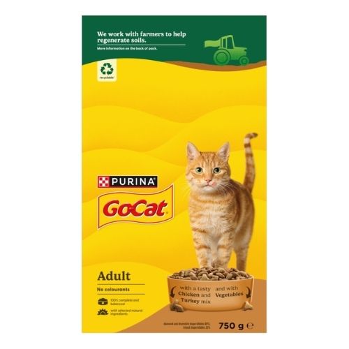GO-CAT WITH CHICKEN AND TURKEY MIX WITH VEGETABLES DRY CAT FOOD 750G