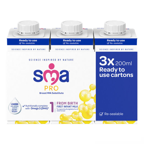 SMA PRO FIRST INFANT MILK FROM BIRTH READY-TO-USE 3PK 200ML