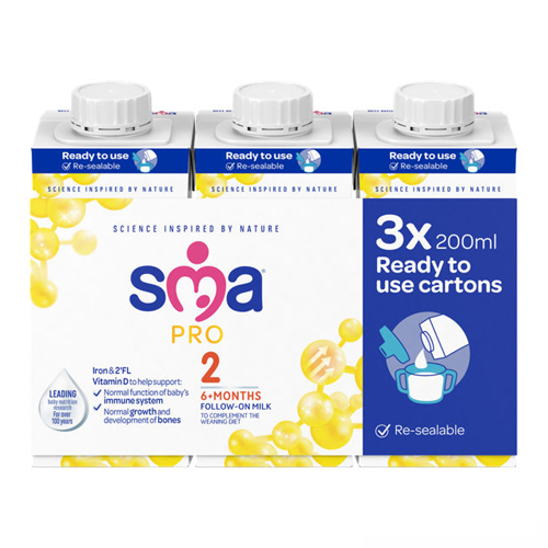 SMA PRO FOLLOW-ON MILK 6MTH+ 3PK 200ML