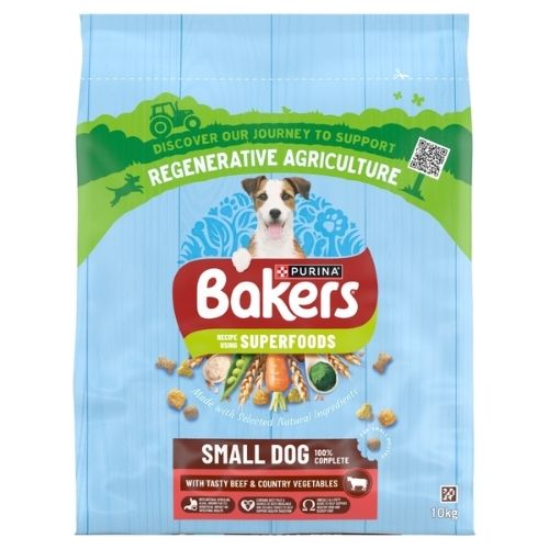 BAKERS SUPERFOODS SMALL ADULT DRY DOG FOOD BEEF & VEGETABLES 10KG