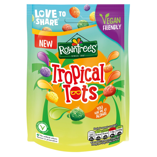 ROWNTREE'S TROPICAL TOTS VEGAN FRIENDLY POUCH 140G