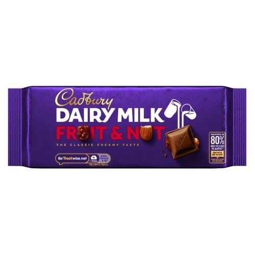 CADBURY DAIRY MILK FRUIT & NUT BLOCK 180G