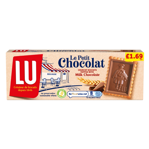LU LE PETIT CHOCOLAT CRUNCHY BISCUITS MILK CHOCOLATE PMP 1.69 150G