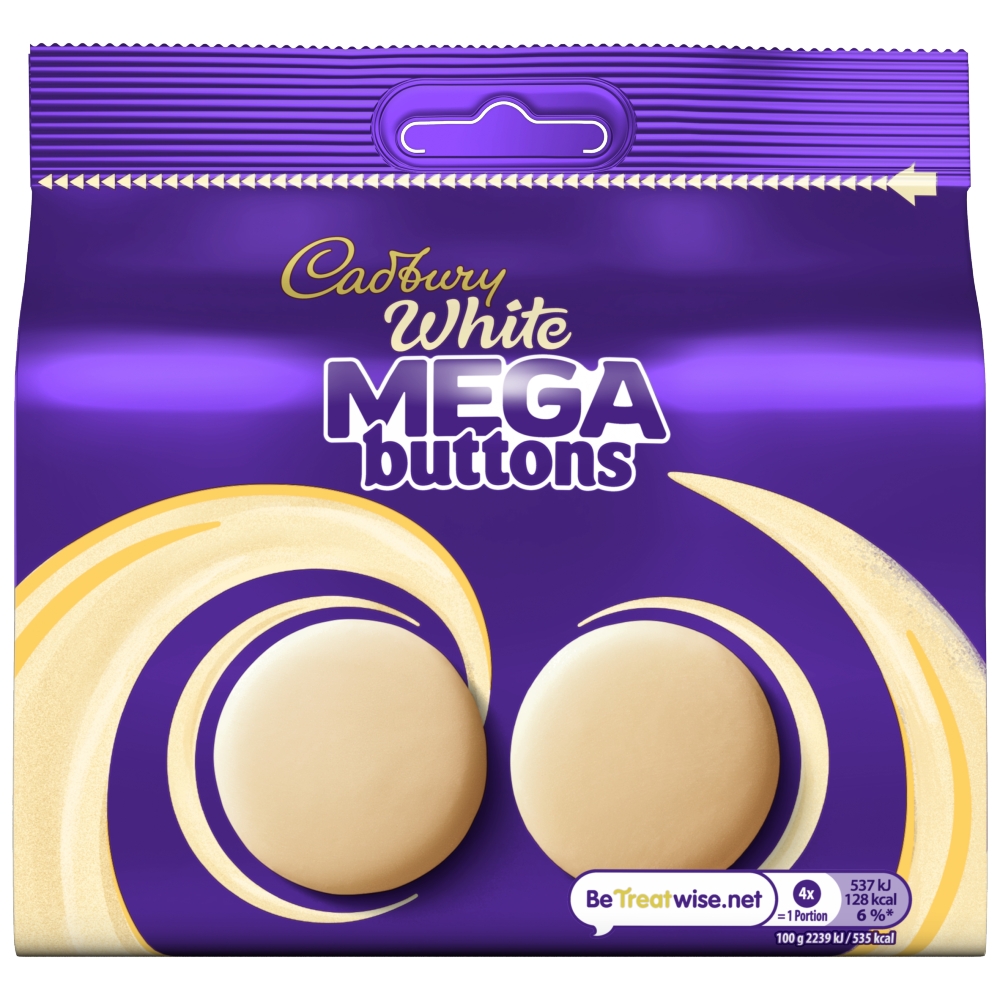 CADBURY WHITE MEGA BUTTONS 192G