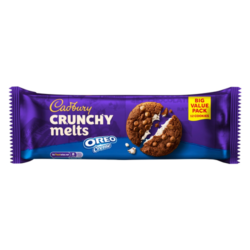 CADBURY CRUNCHY MELTS OREO CREME CHOCOLATE COOKIES 312G