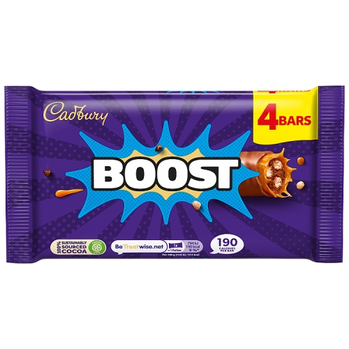 CADBURY BOOST CHOCOLATE BAR 4PK 148G
