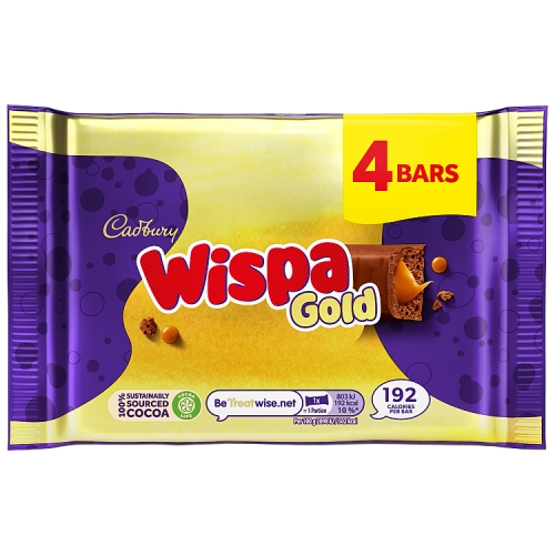 CADBURY WISPA GOLD CHOCOLATE BAR 4PK 153.2G