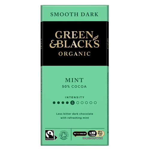 GREEN & BLACK'S ORGANIC SMOOTH MINT CHOCOLATE BLOCK 90G