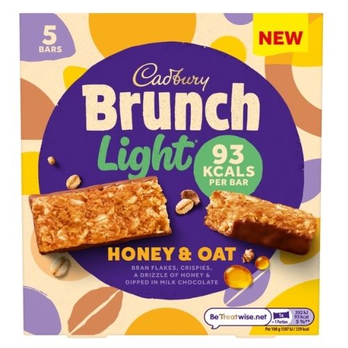 CADBURY BRUNCH LIGHT HONEY & OAT MILK CHOCOLATE CEREAL BARS 130G