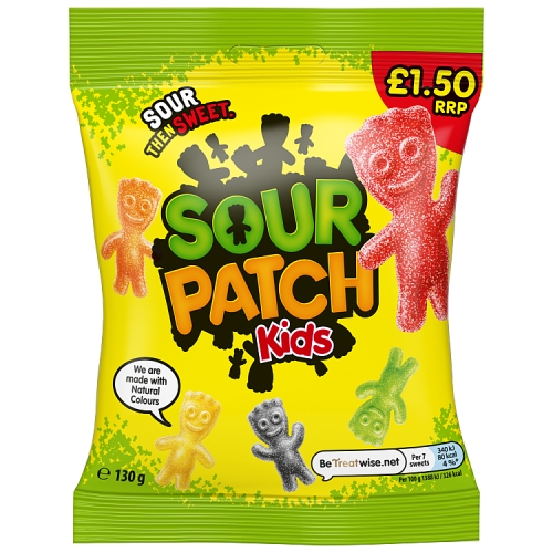 SOUR PATCH KIDS SWEETS BAG PMP £1.50 130G