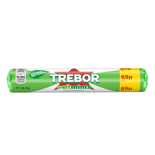 TREBOR SOFTMINTS PEPPERMINT PMP 69P 44.9G