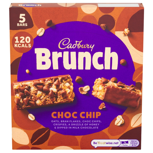 CADBURY BRUNCH BAR CHOC CHIP 5PK 140G