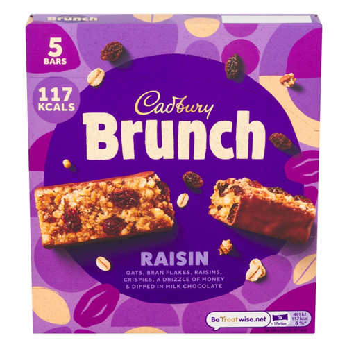 CADBURY BRUNCH BAR RAISIN 5PK 140G