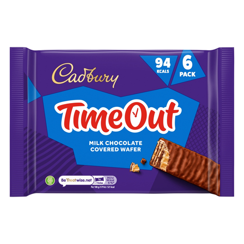 CADBURY TIMEOUT MILK CHOCOLATE COVERED WAFER 108G-EA
