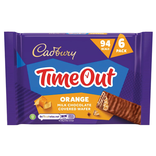 CADBURY TIMEOUT ORANGE MILK CHOCOLATE COVERED WAFER 108G
