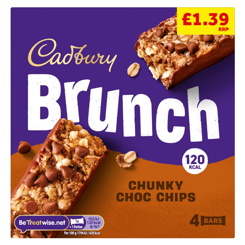CADBURY BRUNCH CHOC CHIP PMP £1.39 112G