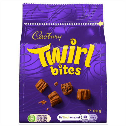 CADBURY TWIRL BITES CHOCOLATE BAG 100G