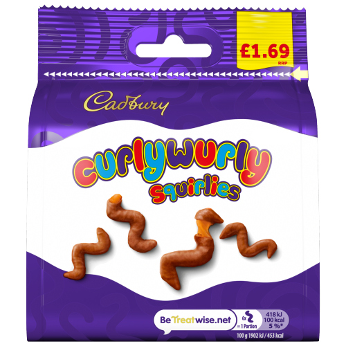 CADBURY CURLY WURLY SQUIRLIES BAG PMP £1.69 85G