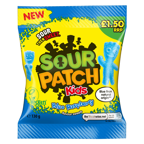 SOUR PATCH KIDS BLUE RASPBERRY POUCH PMP £1.50 130G