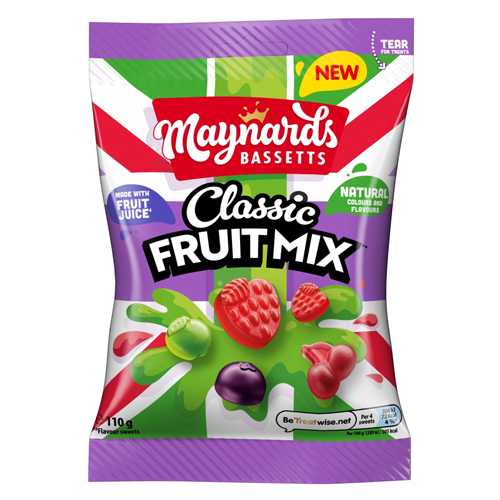 MAYNARDS BASSETTS CLASSIC FRUIT MIX CANDY SWEETS BAG PMP £1.35 110G