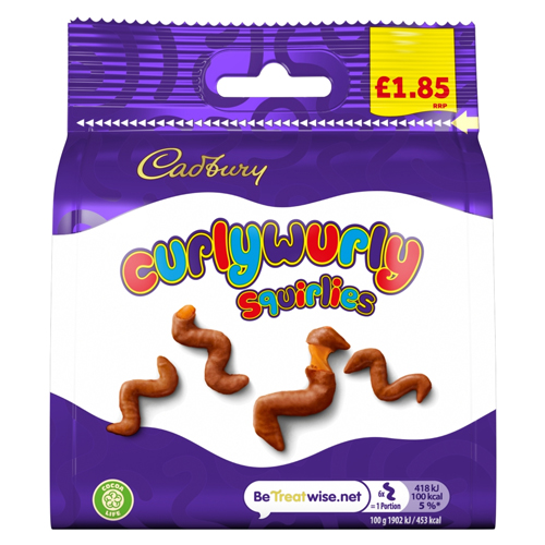 CADBURY CURLY WURLY SQUIRLIES BAG PMP £1.85 85G