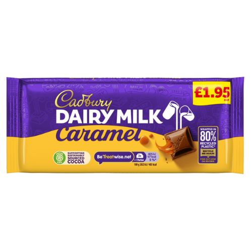 CADBURY DAIRY MILK CARAMEL CHOCOLATE BLOCK PMP £1.95 120G