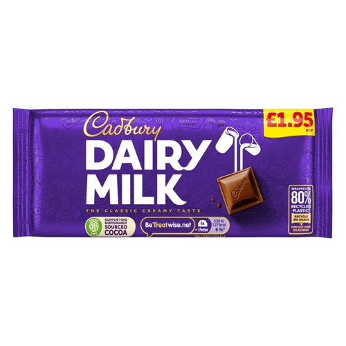 CADBURY DAIRY MILK CHOCOLATE BLOCK PMP £1.95 95G